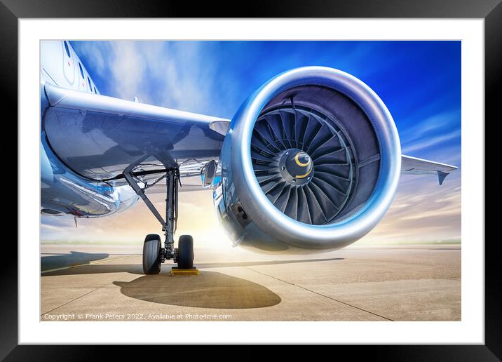 jet engine of an modern airliner Framed Mounted Print by Frank Peters