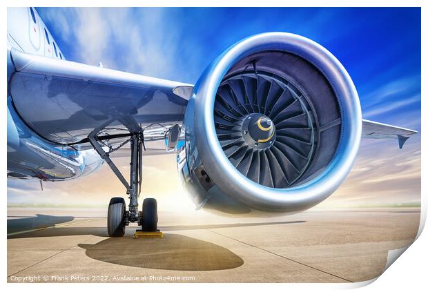 jet engine of an modern airliner Print by Frank Peters