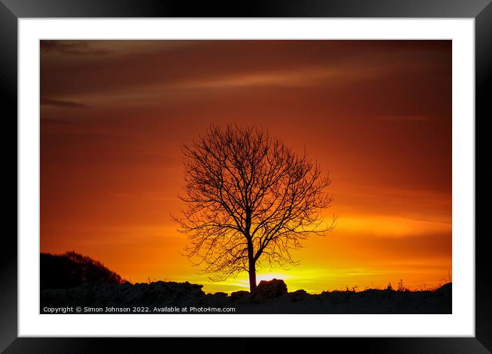 Winter sunrise Framed Mounted Print by Simon Johnson