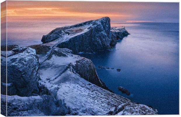 Majestic Snowy Sunset on the Isle of Skye Canvas Print by Daniel Rose