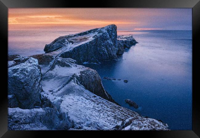 Majestic Snowy Sunset on the Isle of Skye Framed Print by Daniel Rose