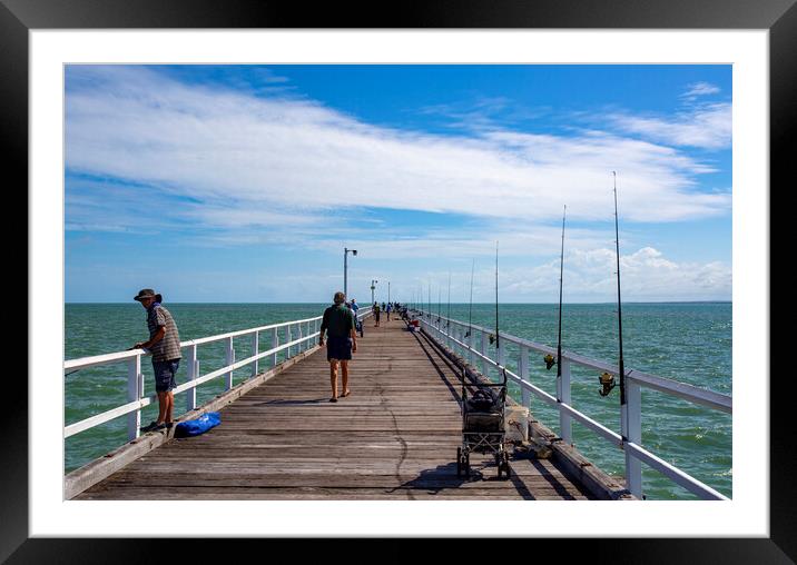 Urangan Pier at Hervey Bay Framed Mounted Print by Antonio Ribeiro