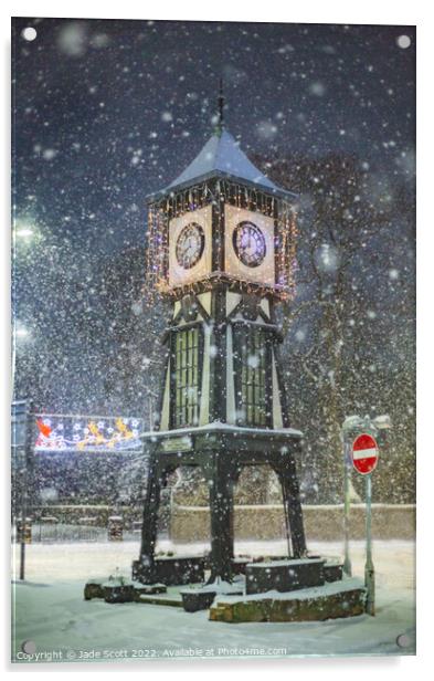 Murray Square Clocktower  Acrylic by Jade Scott