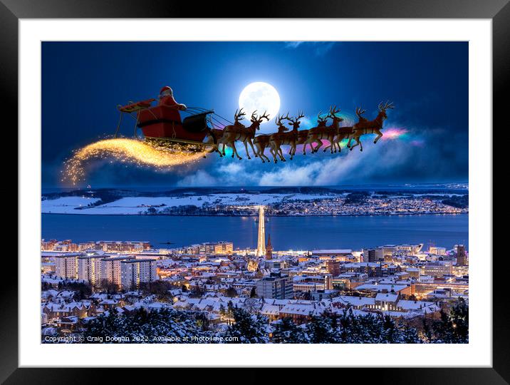 Santa Visits Dundee Framed Mounted Print by Craig Doogan