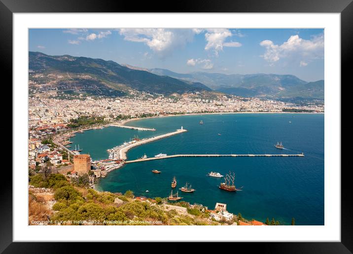 View overlooking Alanya  Framed Mounted Print by Kevin Hellon