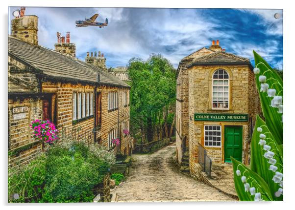Golcar Huddersfield Lancaster Bomber  Acrylic by Alison Chambers
