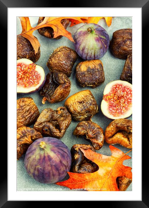 Dried and fresh figs. Framed Mounted Print by Mykola Lunov Mykola