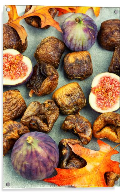 Dried and fresh figs. Acrylic by Mykola Lunov Mykola