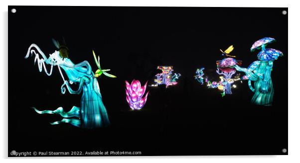 Enchanted Lights with dragon flies Acrylic by Paul Stearman