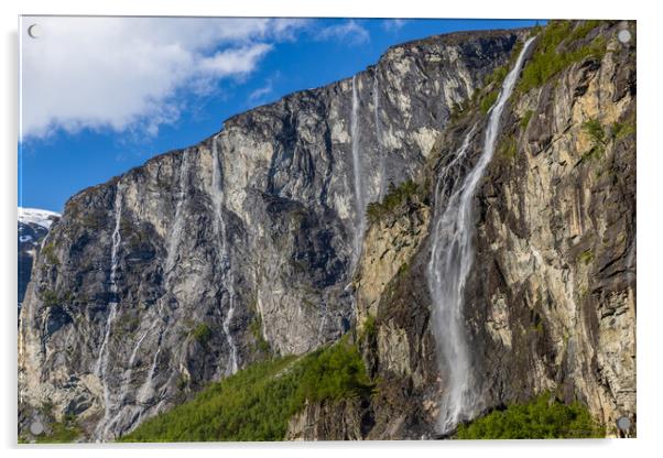 Waterfalls at Gudbrandsdalen Acrylic by Thomas Schaeffer