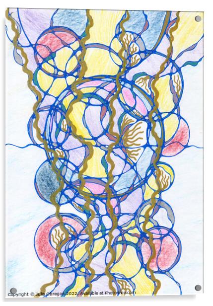 Hand-drawn neurographic illustration Acrylic by Julia Obregon