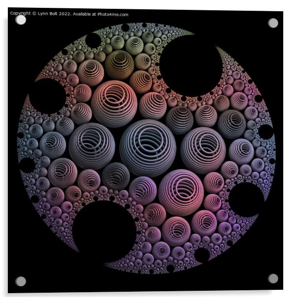 Disc of Spirals Acrylic by Lynn Bolt