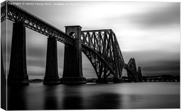 Scotland's Iconic Forth Rail Bridge Canvas Print by Sandy Young