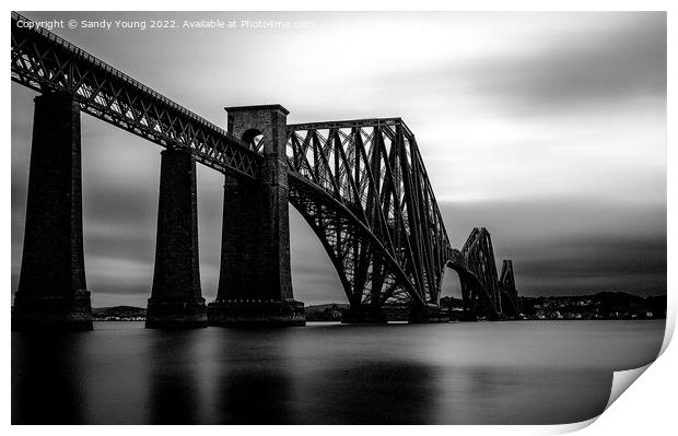 Scotland's Iconic Forth Rail Bridge Print by Sandy Young