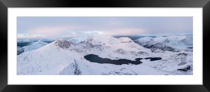 Snowdon Yr Wyddfa Horshoe mountain Eryri Snowdonia national park Framed Mounted Print by Sonny Ryse