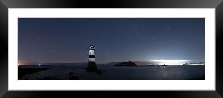 Penmon Lighthouse Anglesey Wales Stars at night Framed Mounted Print by Sonny Ryse