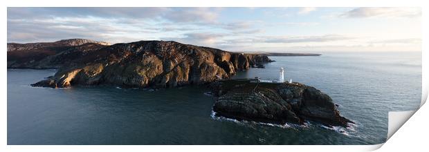 South stack Lighthouse aerial Anglesey Wales Print by Sonny Ryse