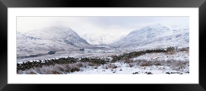 Ogwen valley and Tryfan Mountain Eryri Snowdonia Wales Framed Mounted Print by Sonny Ryse