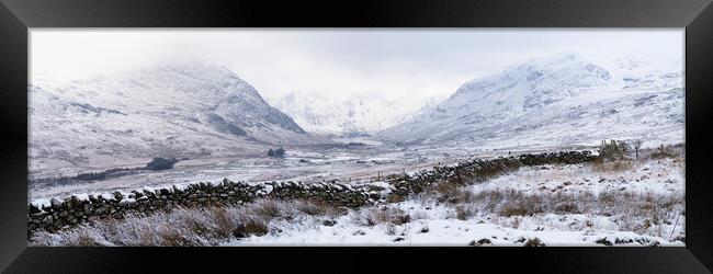 Ogwen valley and Tryfan Mountain Eryri Snowdonia Wales Framed Print by Sonny Ryse