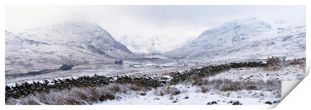 Ogwen valley and Tryfan Mountain Eryri Snowdonia Wales Print by Sonny Ryse