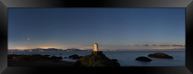 Twr Mawr Lighthouse Ynys Llanddwyn Island Wales Stars Framed Print by Sonny Ryse