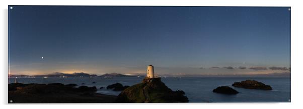 Twr Mawr Lighthouse Ynys Llanddwyn Island Wales Stars Acrylic by Sonny Ryse