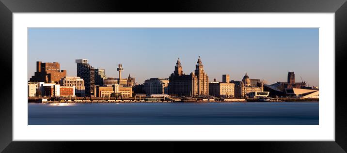 Liverpool city skyline Mersey River England Framed Mounted Print by Sonny Ryse