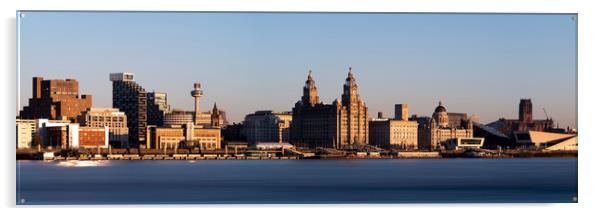 Liverpool city skyline Mersey River England Acrylic by Sonny Ryse