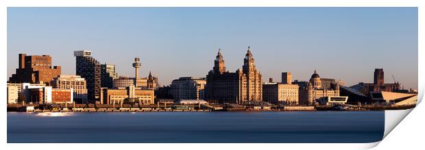 Liverpool city skyline Mersey River England Print by Sonny Ryse