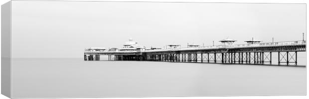 Llandudno Seaside Pier Wales Black and white Canvas Print by Sonny Ryse