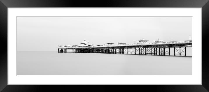 Llandudno Seaside Pier Wales Black and white Framed Mounted Print by Sonny Ryse