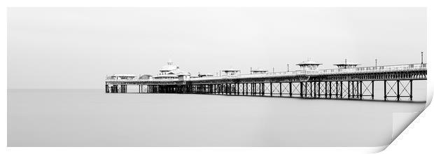 Llandudno Seaside Pier Wales Black and white Print by Sonny Ryse