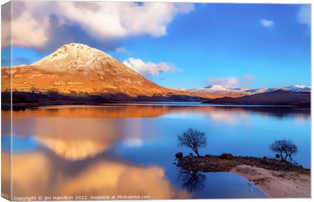 Winter at Dunlewy, Donegal, Ireland Canvas Print by jim Hamilton