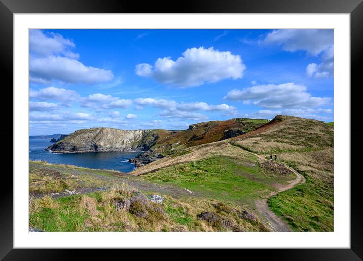 On the Tintagel South West Coast Path Framed Mounted Print by Tracey Turner