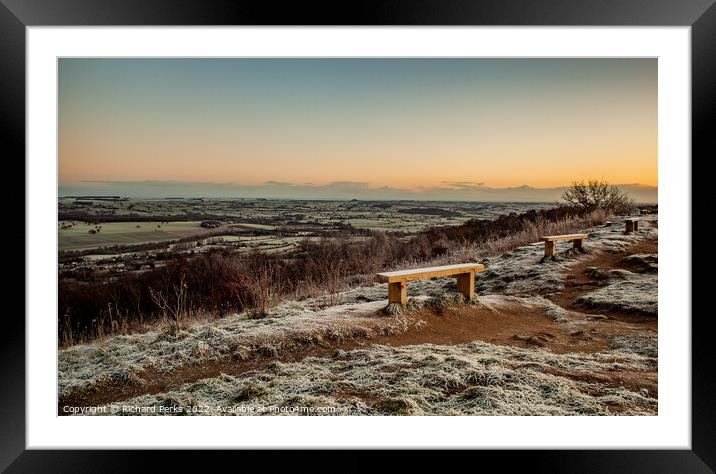 Frosty views over Wharfedale Framed Mounted Print by Richard Perks