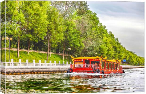 Boat Trip To Summer Palace Canal Beijing China Canvas Print by William Perry