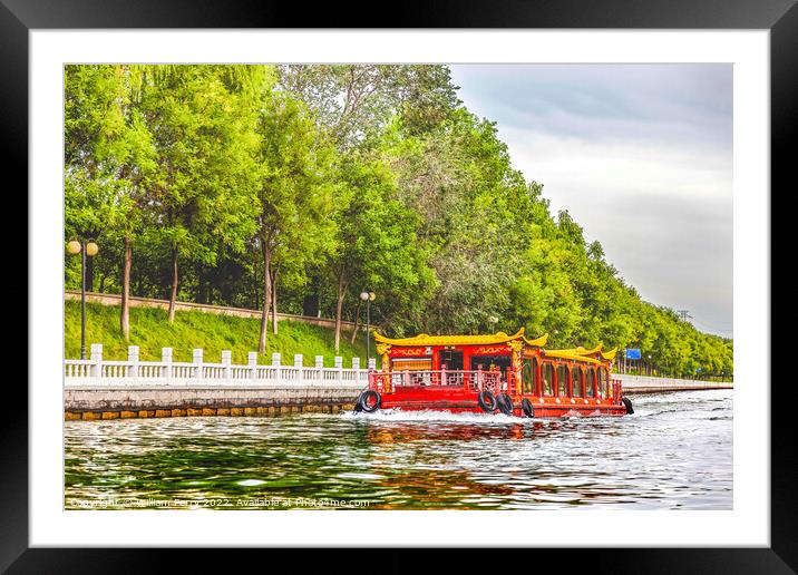 Boat Trip To Summer Palace Canal Beijing China Framed Mounted Print by William Perry