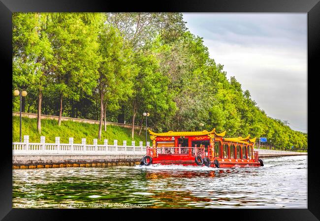 Boat Trip To Summer Palace Canal Beijing China Framed Print by William Perry