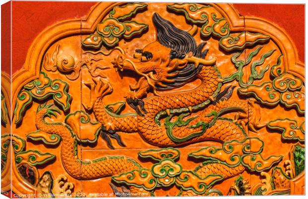 Dragon Ceramic Decoration Forbidden City Beijing China Canvas Print by William Perry