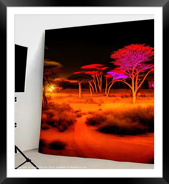 Vibrant Serengeti Scene Framed Mounted Print by Roger Mechan