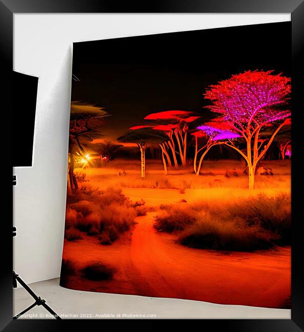 Vibrant Serengeti Scene Framed Print by Roger Mechan