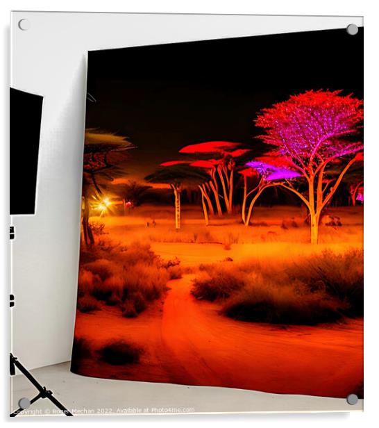 Vibrant Serengeti Scene Acrylic by Roger Mechan