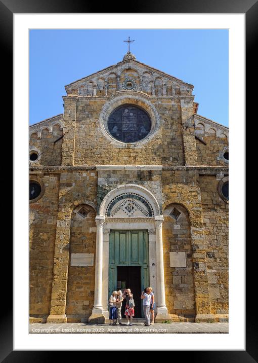 Facade of the Cathedral - Volterra Framed Mounted Print by Laszlo Konya