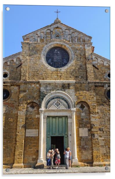 Facade of the Cathedral - Volterra Acrylic by Laszlo Konya