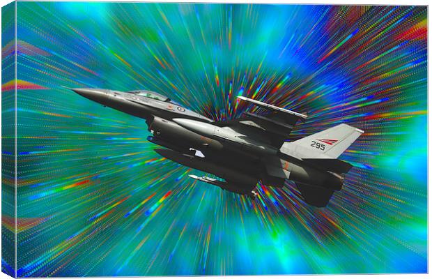 F16 Fighter Jet Canvas Print by Alison Chambers