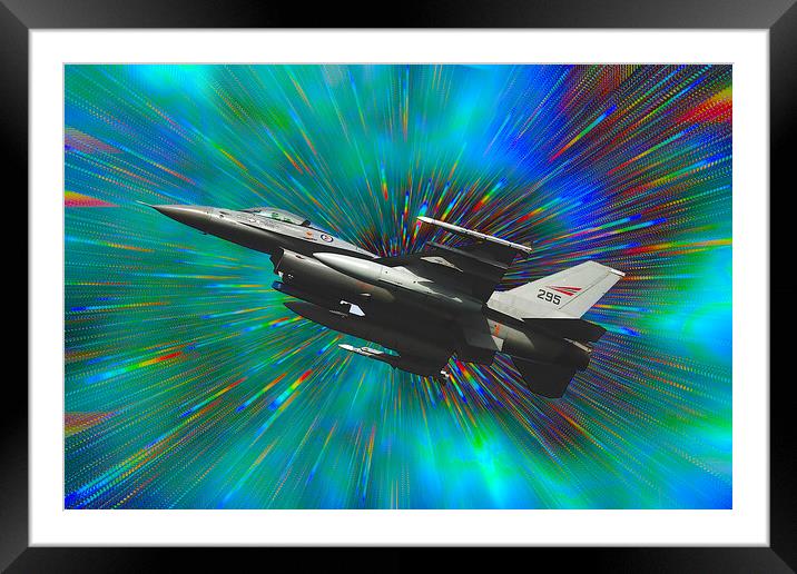 F16 Fighter Jet Framed Mounted Print by Alison Chambers