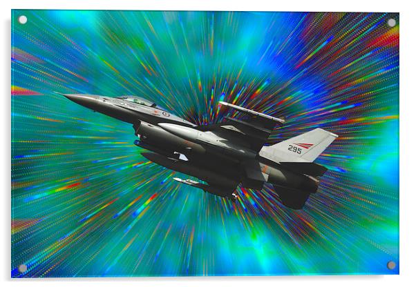 F16 Fighter Jet Acrylic by Alison Chambers