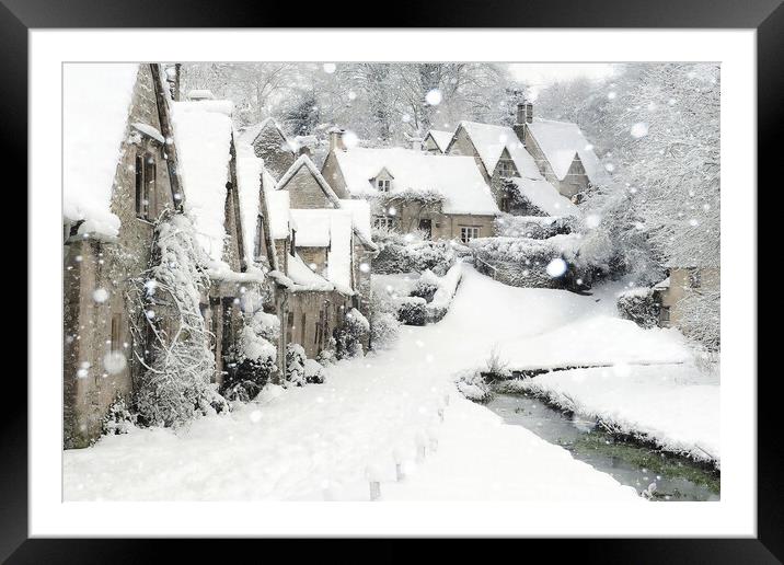 A Cotswold Christmas Framed Mounted Print by Apollo Aerial Photography