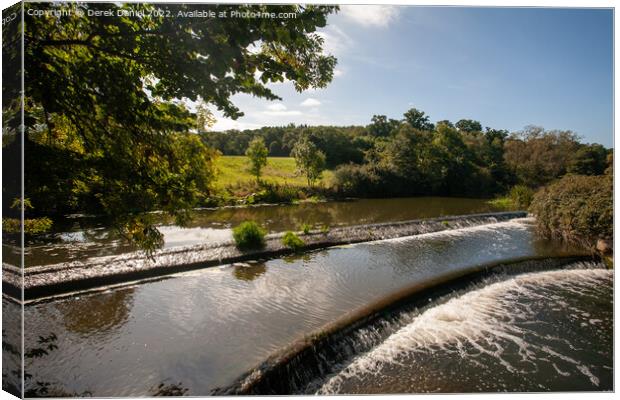 The Serene Beauty of the Stepped River Weir Canvas Print by Derek Daniel