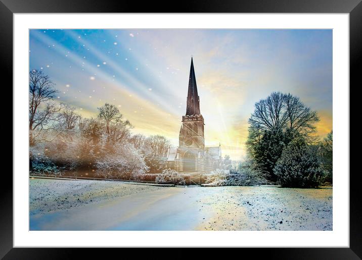 Wentworth Church Christmas Framed Mounted Print by Apollo Aerial Photography